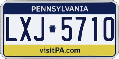 PA license plate LXJ5710