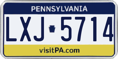 PA license plate LXJ5714