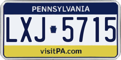 PA license plate LXJ5715