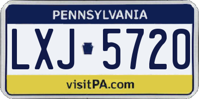 PA license plate LXJ5720