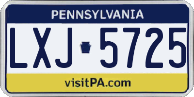 PA license plate LXJ5725
