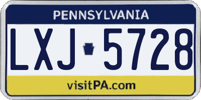 PA license plate LXJ5728