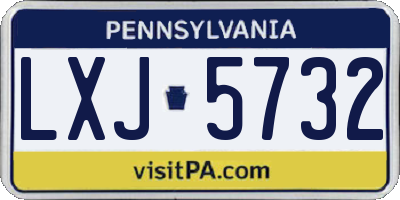 PA license plate LXJ5732