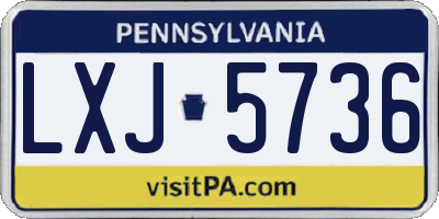 PA license plate LXJ5736