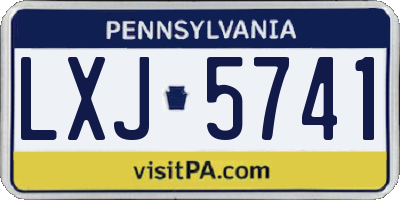 PA license plate LXJ5741