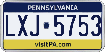 PA license plate LXJ5753