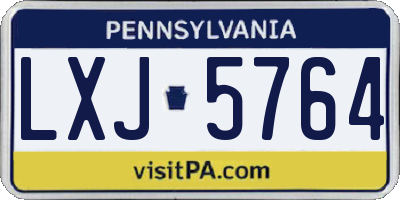 PA license plate LXJ5764