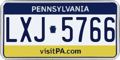 PA license plate LXJ5766