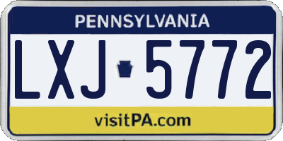PA license plate LXJ5772