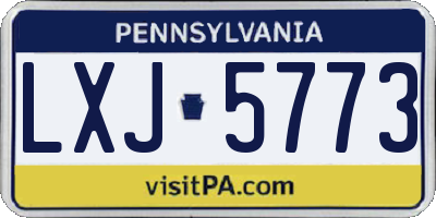 PA license plate LXJ5773