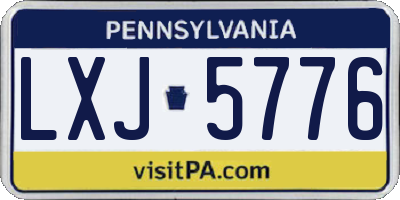 PA license plate LXJ5776
