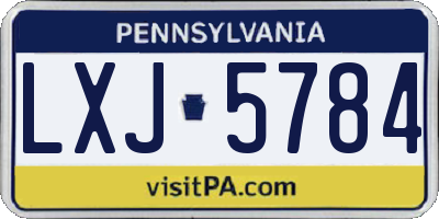 PA license plate LXJ5784