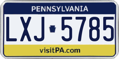 PA license plate LXJ5785
