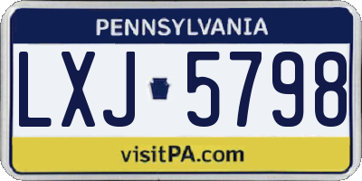 PA license plate LXJ5798