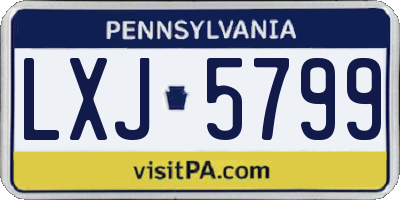 PA license plate LXJ5799
