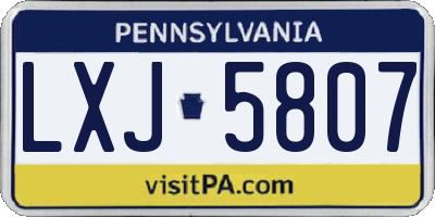 PA license plate LXJ5807