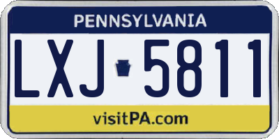 PA license plate LXJ5811