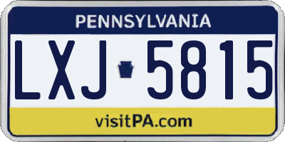 PA license plate LXJ5815