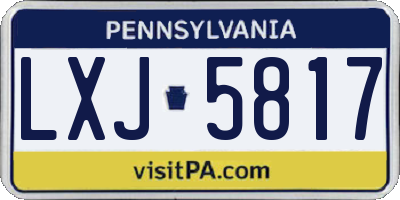 PA license plate LXJ5817