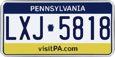 PA license plate LXJ5818