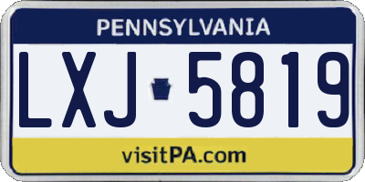 PA license plate LXJ5819