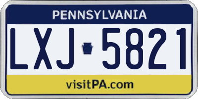 PA license plate LXJ5821