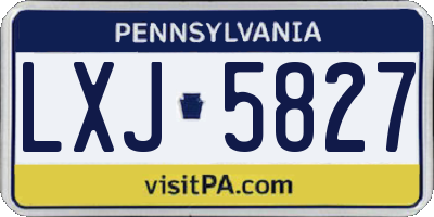 PA license plate LXJ5827