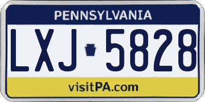 PA license plate LXJ5828