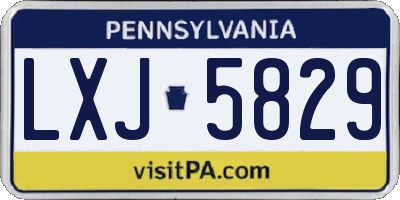 PA license plate LXJ5829