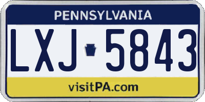 PA license plate LXJ5843