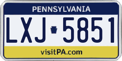 PA license plate LXJ5851