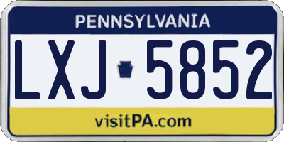 PA license plate LXJ5852