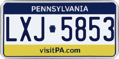 PA license plate LXJ5853