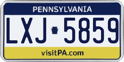 PA license plate LXJ5859