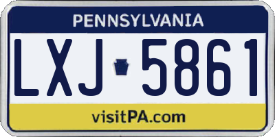 PA license plate LXJ5861