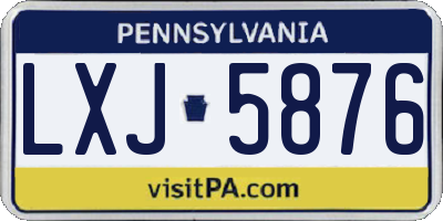 PA license plate LXJ5876