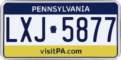 PA license plate LXJ5877