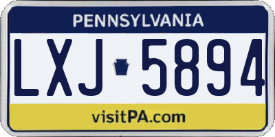 PA license plate LXJ5894