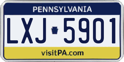 PA license plate LXJ5901