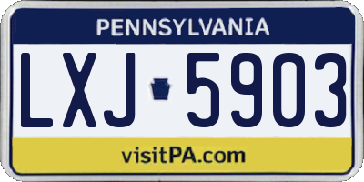 PA license plate LXJ5903