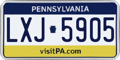 PA license plate LXJ5905