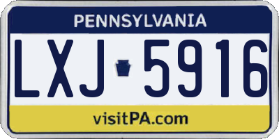 PA license plate LXJ5916