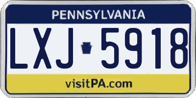 PA license plate LXJ5918