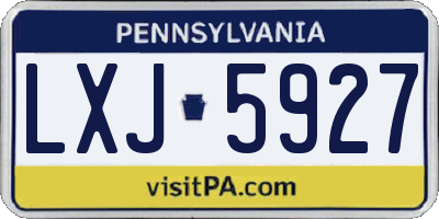PA license plate LXJ5927