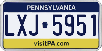 PA license plate LXJ5951