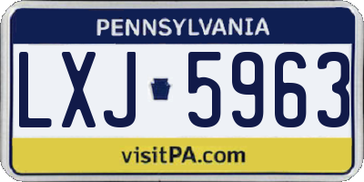 PA license plate LXJ5963