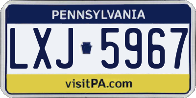 PA license plate LXJ5967