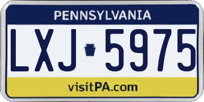 PA license plate LXJ5975