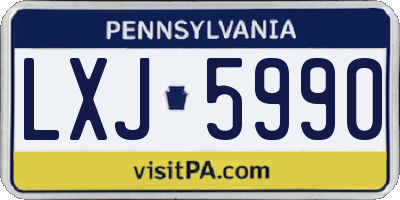 PA license plate LXJ5990
