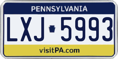 PA license plate LXJ5993